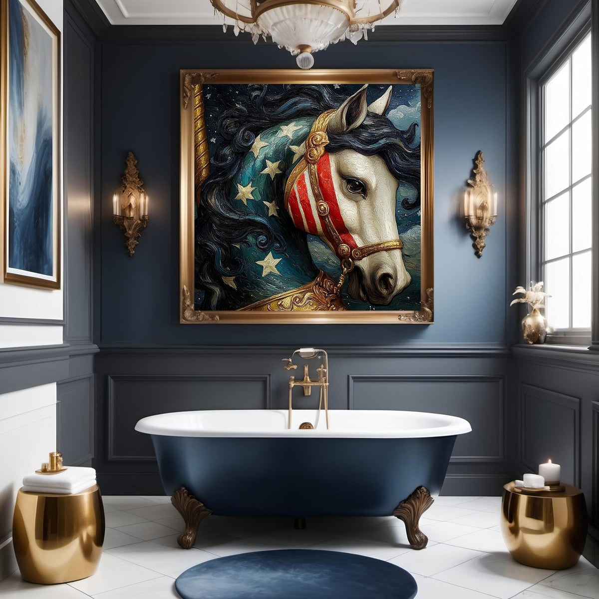 Carousel of Freedom Patriotic Carousel Horse Americana Wall Art Vintage Fairground Decor (Digital Download)