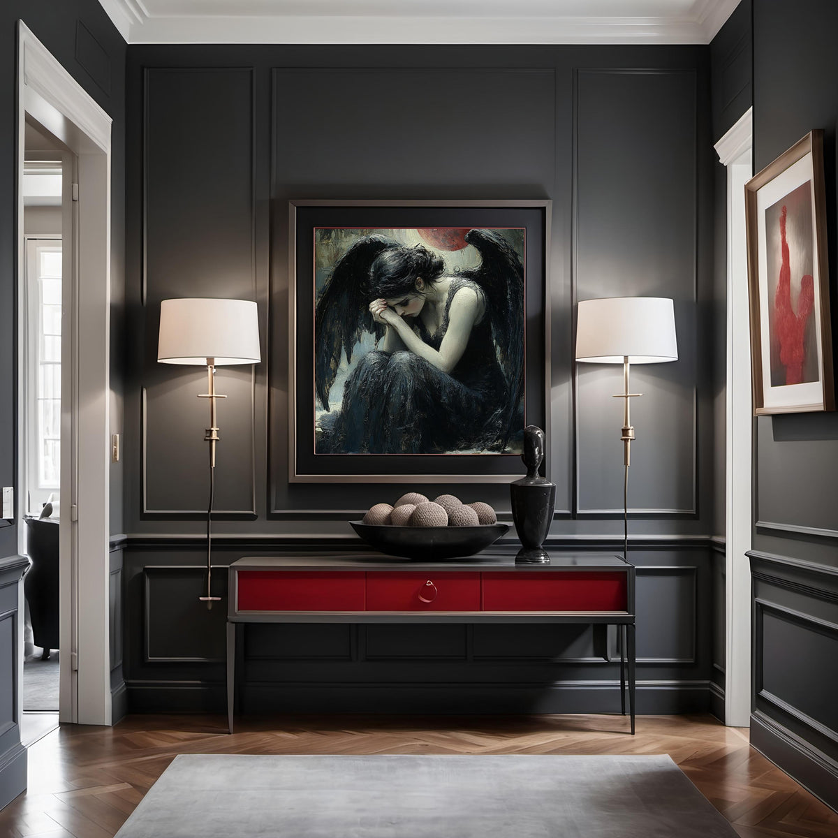 Fallen Angel Gothic Artwork: Dark Celestial Wall Art (Digital Download)