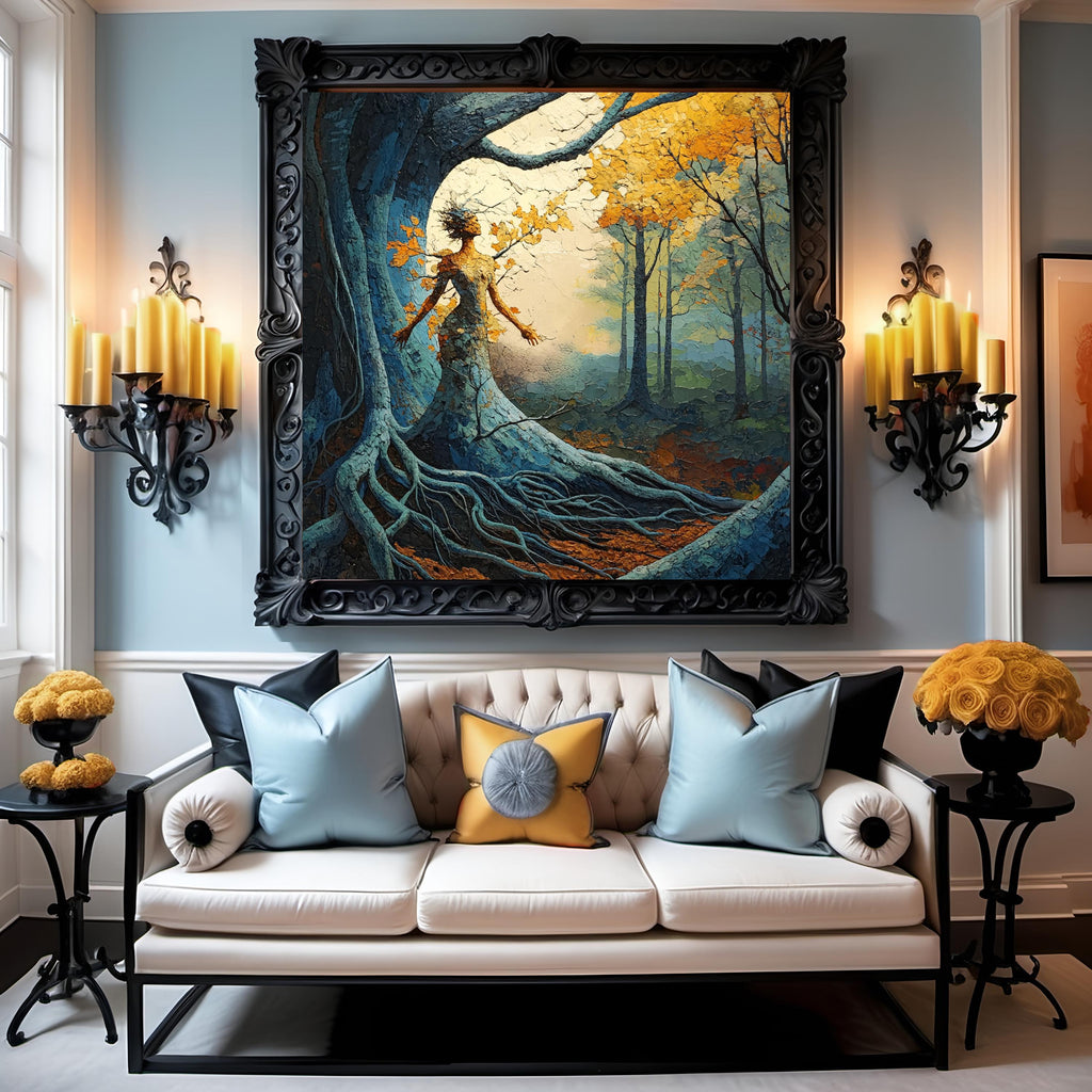 Woodland Goddess Oil Painting Print: Forest Spirit Nature Art (Digital Download)