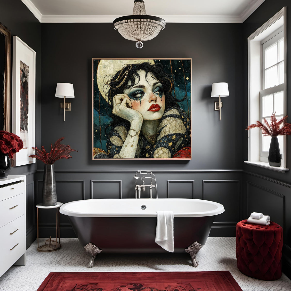 The Last Encore Vintage Circus Performer Art Nouveau Celestial Portrait Wall Art (Digital Download)