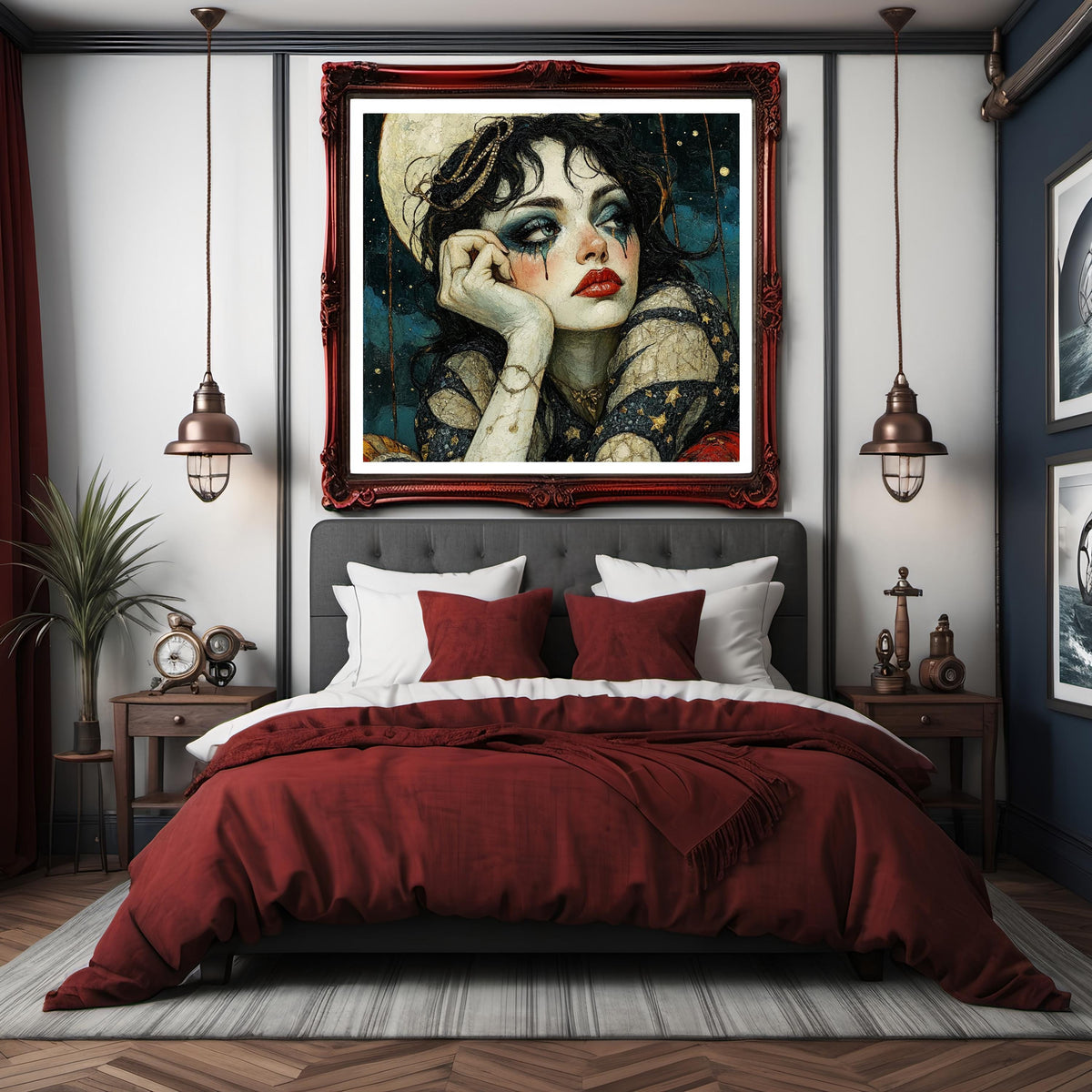 The Last Encore Vintage Circus Performer Art Nouveau Celestial Portrait Wall Art (Digital Download)
