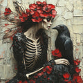 Whispers of the Raven Skeleton Fairy Gothic Raven Fantasy Wall Art Digital Download