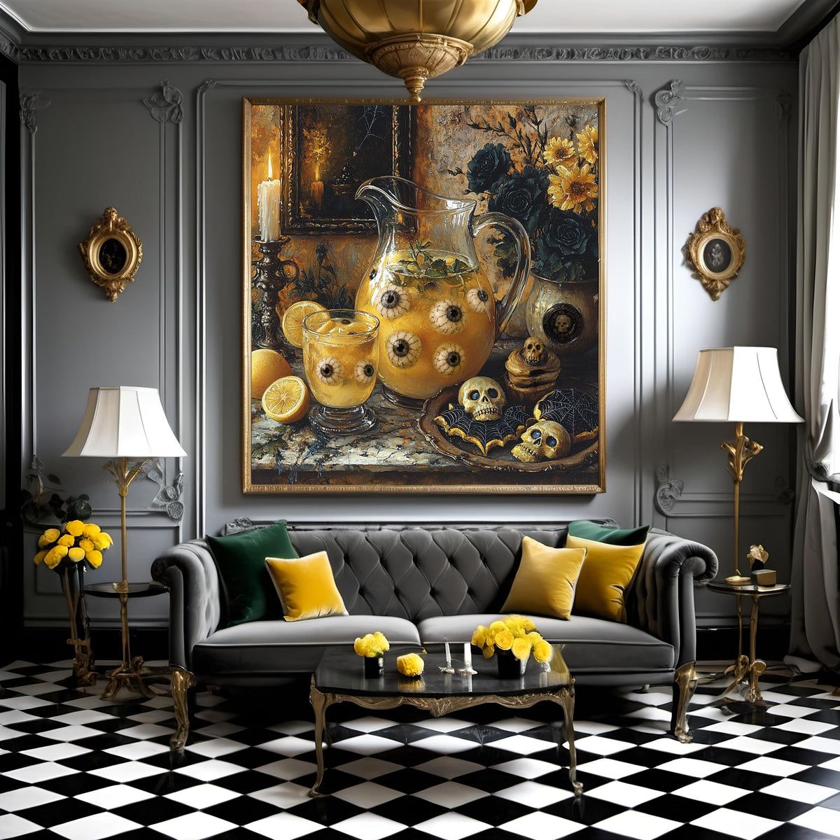 Eyeball Lemonade Vintage Gothic Halloween Kitchen Art Spooky Still Life Digital Download
