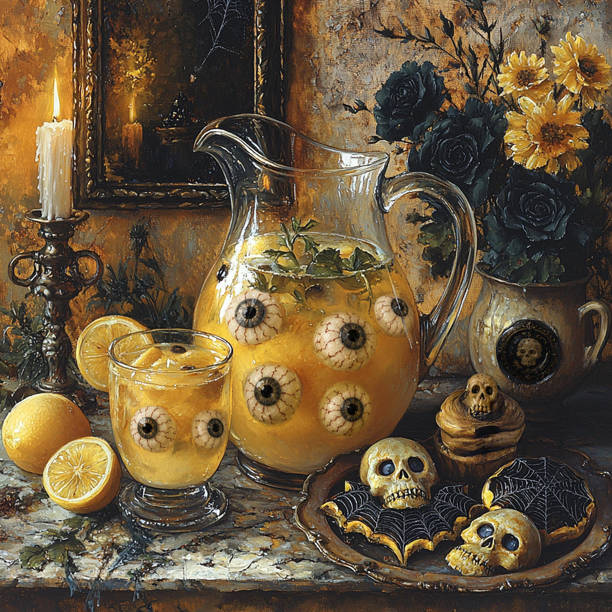Eyeball Lemonade Vintage Gothic Halloween Kitchen Art Spooky Still Life Digital Download