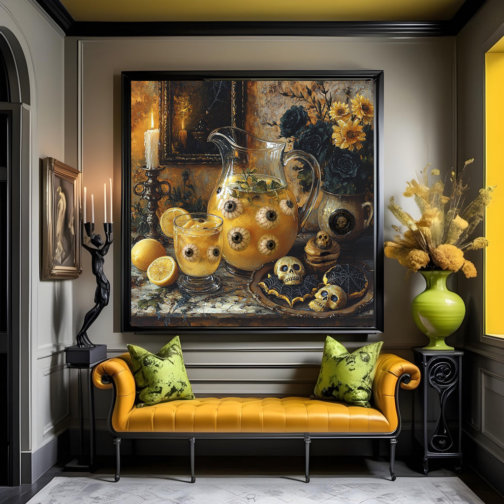 Eyeball Lemonade Vintage Gothic Halloween Kitchen Art Spooky Still Life Digital Download