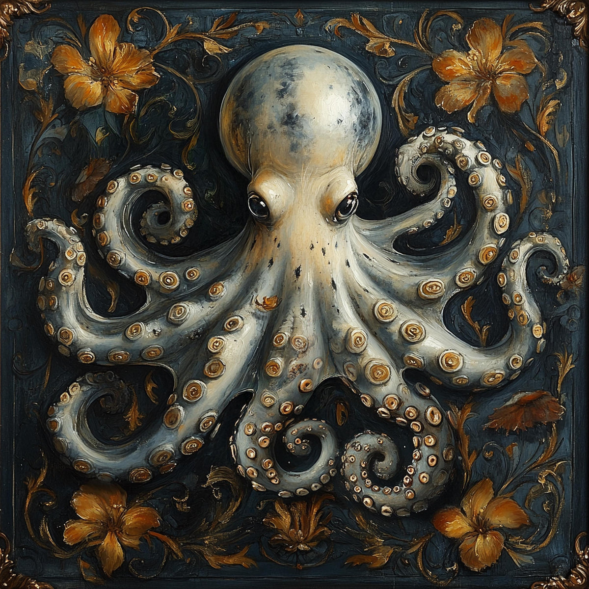 Victorian Octopus Wall Art Vintage Coastal Sea Life Nautical Cottage Decor Ocean Illustration Digital Download